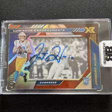2020 Panini Xr Football Justin Herbert Luminous Endorsements Orange Auto 9/15