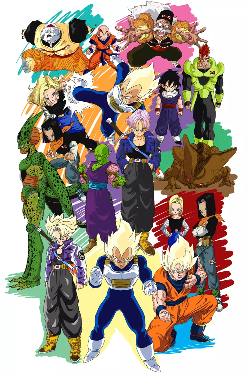 android saga poster, dragon ball z poster, anime poster