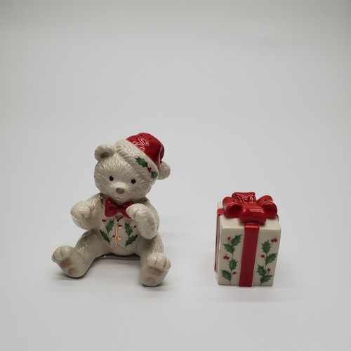 Lenox Holiday Teddy and Present Salt & Pepper Shakers Set - Picture 3 of 8