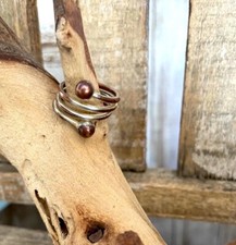 Stainless Steel Copper Spiral Ring 6 NEW 