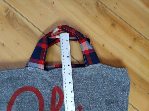 Bolso de Mano Hecho a Mano Script Ohio Forrado a Cuadros Buckeyes Gris Reciclado Eco Regalo Personalizado - Imagen 8 de 8