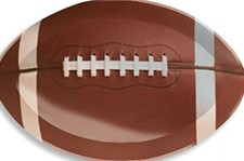 Creative Converting Football Shaped Plastic Tray, 17", Brown -