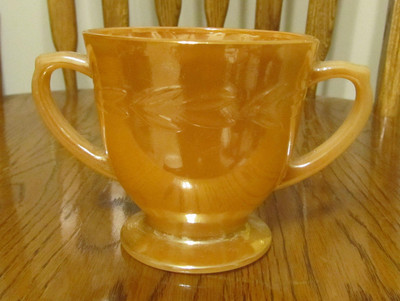 Vintage Fire King Fireking Ovenware Oven Ware Orange Lustre Cream