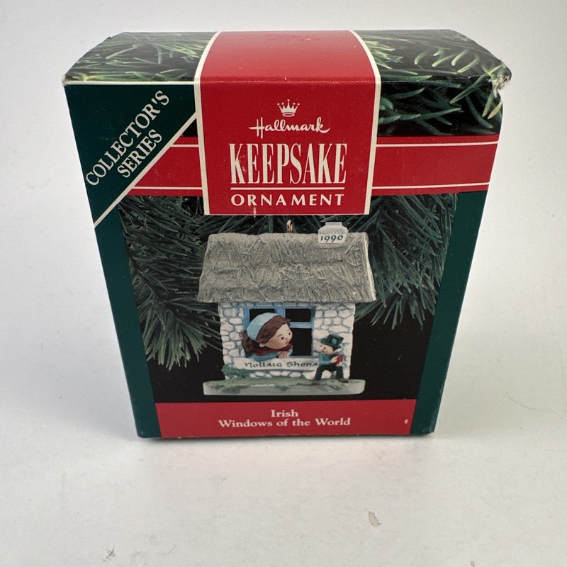 Hallmark 1990 Irish Windows of the World Christmas Ornament New in the Box