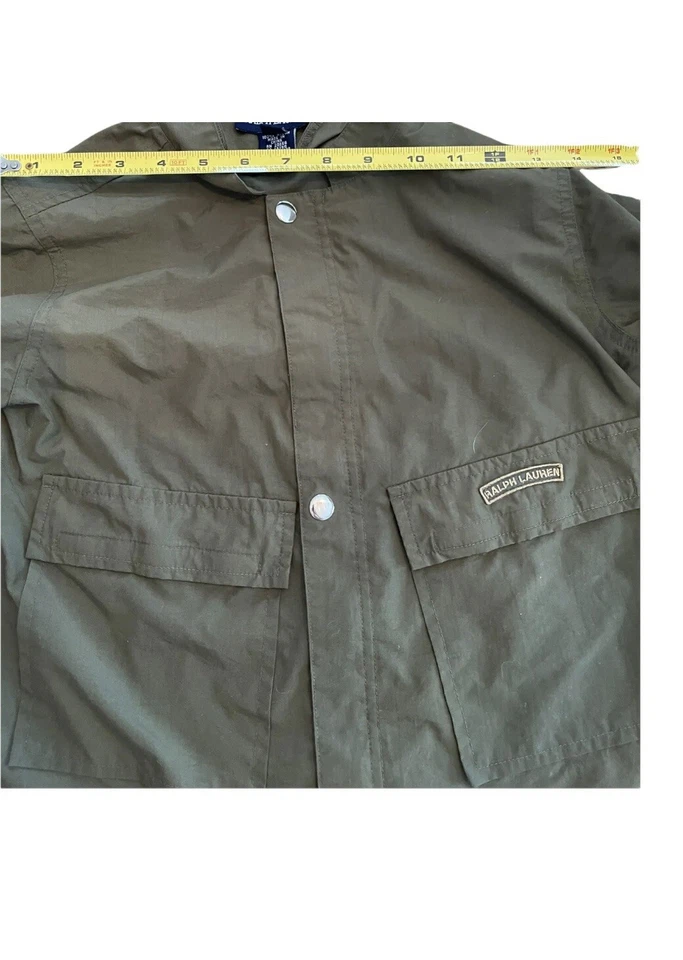 Винтажный Ralph Lauren военного зеленый нейлона укороченный куртка ветровка девочка M женщина S - Изображение 2 из 4