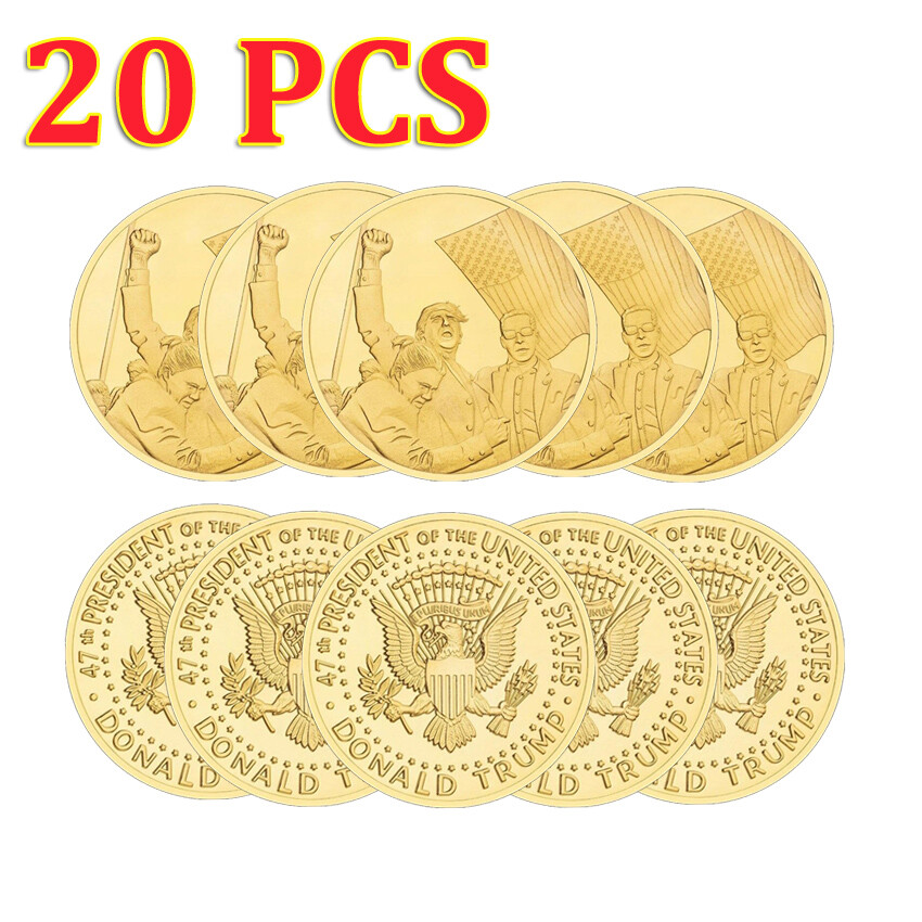 20PCS President Donald Trump Coin 2024 Shooting Collection Trump Assassinated