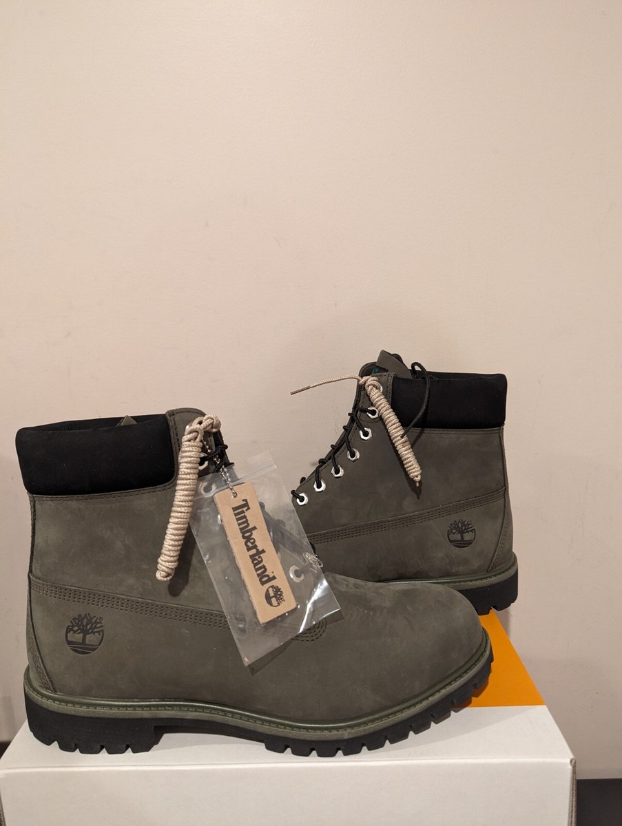 NEW YEAR ㉝ Timberland Men's 6-Inch Premium Waterproof Green Size 12 Boots NIB