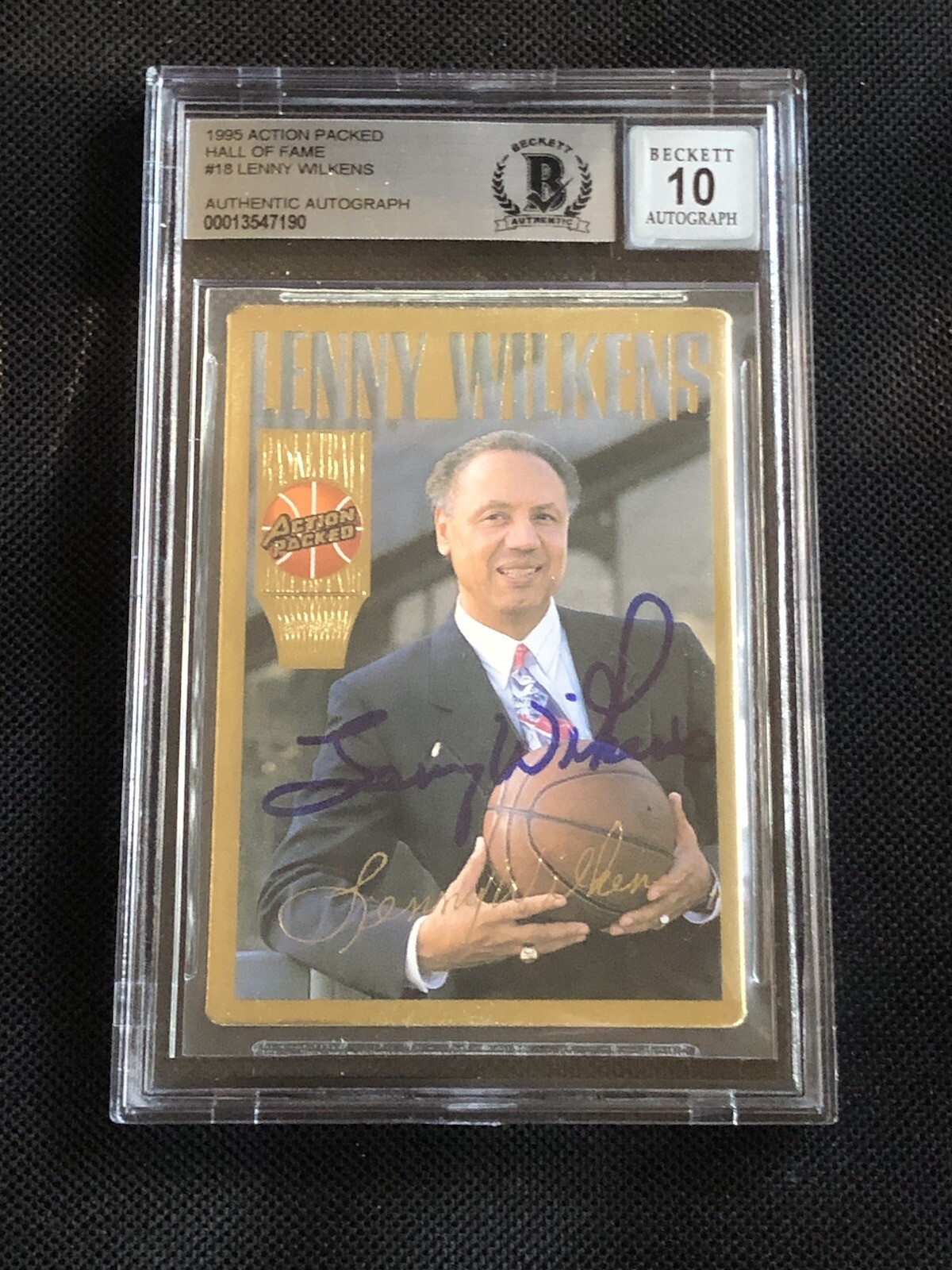 Lenny Wilkens Autographed Signed 1995 ACTION PACKED CARD BAS AUTHENTIC GEM MT 10 