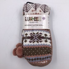 LUK EES Muk Luks Slipper Sox Acrylic Knit Socks w/ Grip Women's Size S/M 5-7