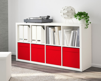 4 IKEA DRONA Storage Box Kallax Expedit, Box, 33x38x33 cm, Red NEW