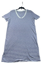 Universal Thread Shirt Dress Womens Size Small Whiite Blue Striped 100 Cotton