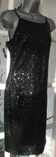 BNWT BOOHOO BLACK SEQUIN SCOOP BACK EVENING PARTY DRESS   SIZE 12     #534