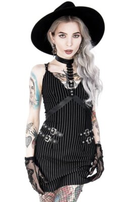 Restyle Gothic Summer Dress - Collared Pinstripe - Mini Gothic Summer Dress | eBay Restyle Gothic Summer Dress - Collared Pinstripe - Mini Gothic Summer Dress | eBay