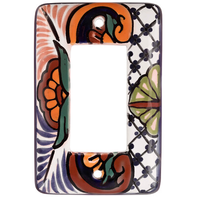 Mexican Ceramic Wall Plate Single Decora GFI/Rocker Mantel Switch Plate