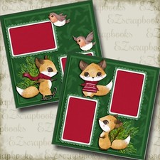 Christmas Forest Friends - 2 Premade Scrapbook Pages - EZ Layout 5762