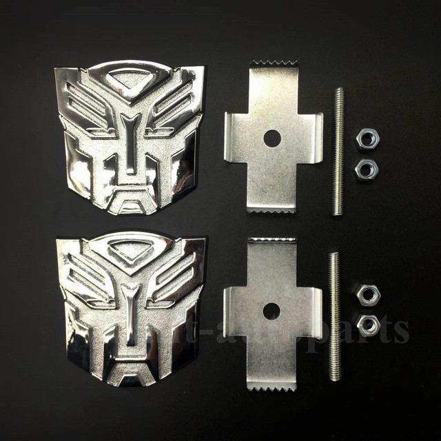 2x Metal Transformers Autobot Deception Car Grille Emblem Badge Decal