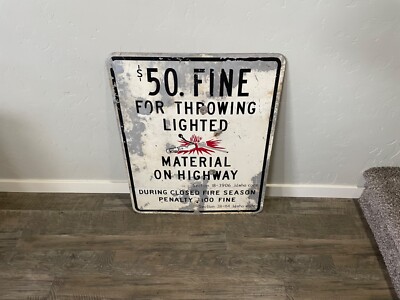 Large Vintage No Lighted Material Cigarette Idaho Road Sign RARE Tobacciana  Sign
