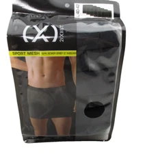 2xist Boxer Brief Mens XL 40-42 Black 6 Pack 6” Sport Mesh Stretch Underwear