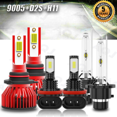 AUIMSOCO 6-Piece 6000K LED Headlight Kit For Acura MDX 2004-2006 - Hi/Low + Fog, 9005+H11+9006 2 thumbnail image