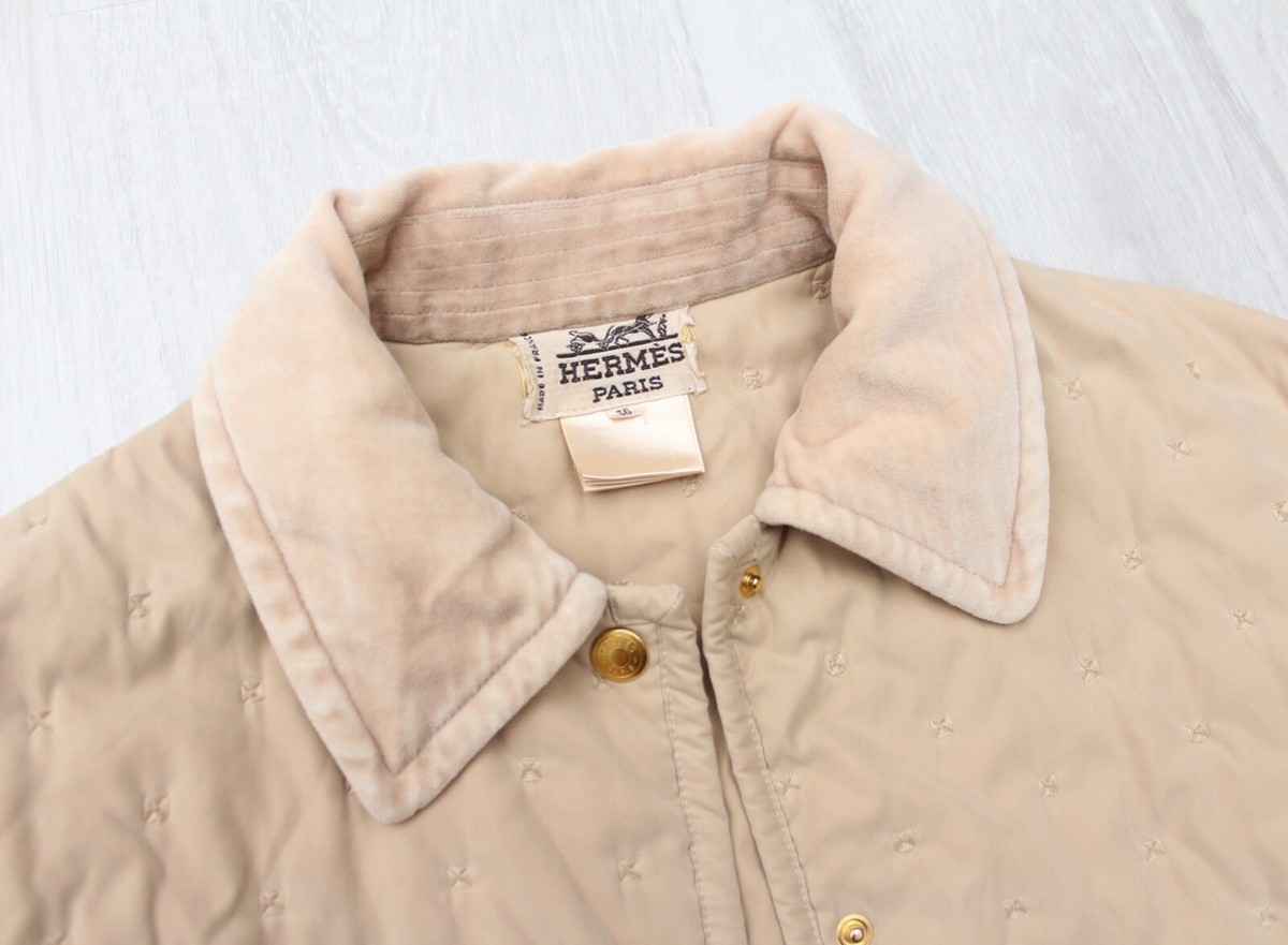Women's Vintage HERMES Embroidery Quilted Coat Jacket RARE Women's Vintage HERMES Embroidery Quilted Coat Jacket RARE