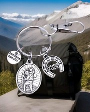 St. Saint Christopher patron of travel horseshoe lobster clasp driver keychain 