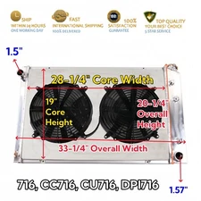716 3Row Radiator+Shroud Fan For 1973-1987 Chevy C/K C10 C20 C30 GMC C1500 Truck