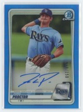 2020 Bowman Chrome Prospect Autographs Blue Refractor Ford Proctor Auto 069/150