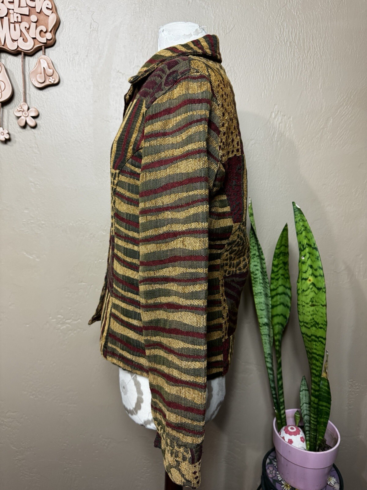 Vintage Patchwork Button Blazer by Daniel K Sz SM - image 8