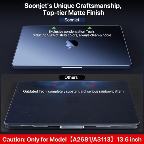 Case MacBook Air 13.6 inch A3113 A2681 (2022 2023 2024) Snap On Hard Shell (A) - Picture 7 of 12