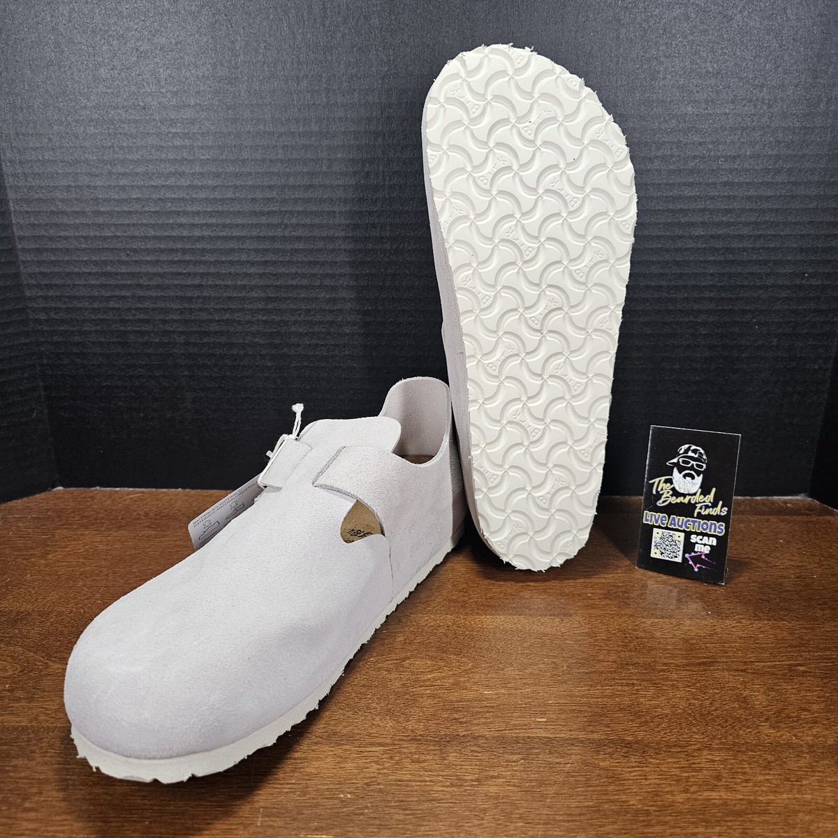 Men's Birkenstock London BS Suede Antique White Leather