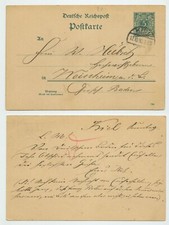 106521 - Ganzsache P 20 (790) - Postkarte - Kiel 12.10.1890 nach Weinheim