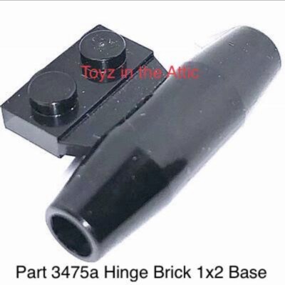 Lego 1x 3475a Black Engine, Smooth Small, 1 x 2 Side Plate without Axle 6952