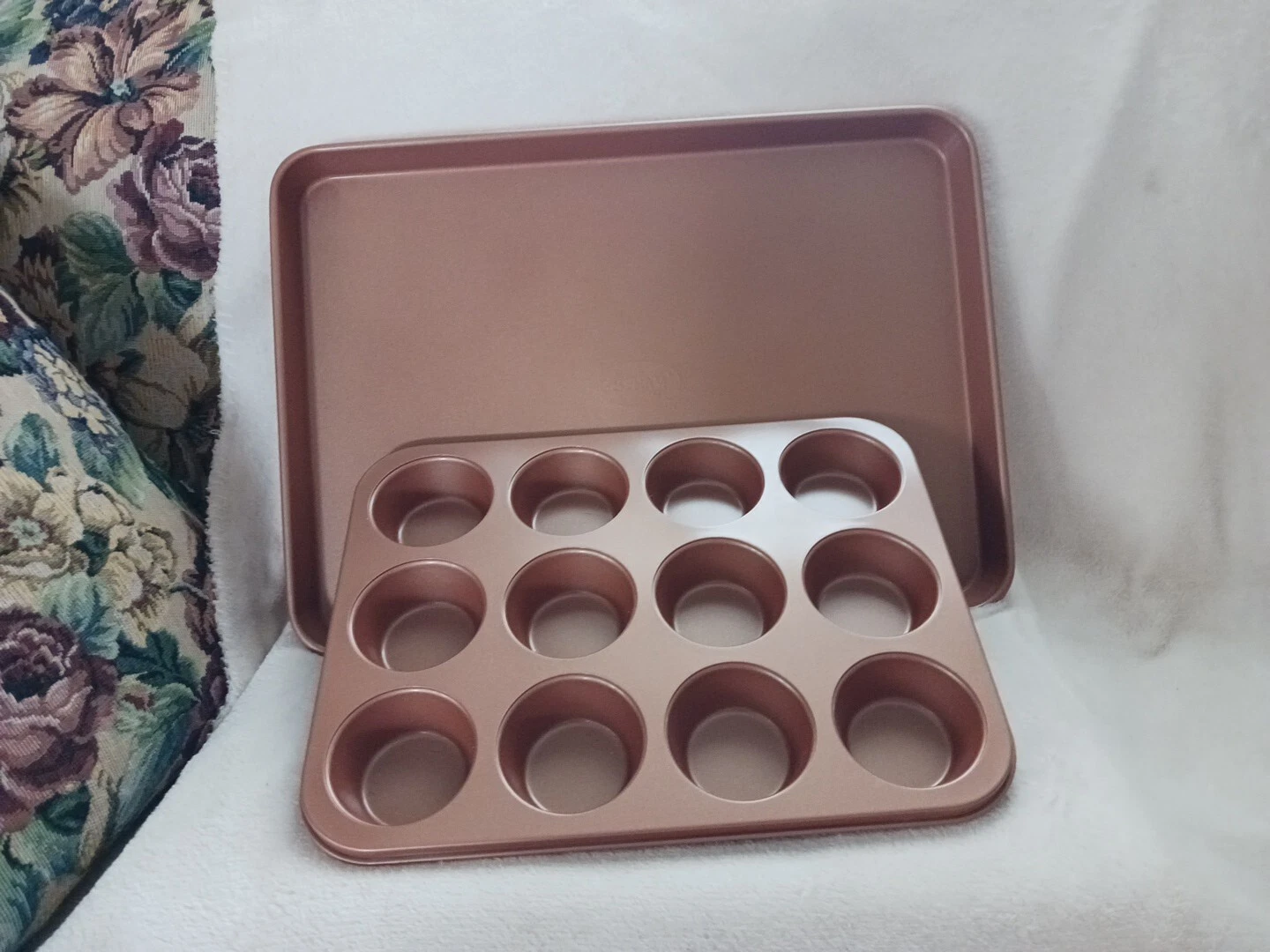 Gotham Steel Cooper Nonstick Baking Sheet & 12 Count Muffin Pan