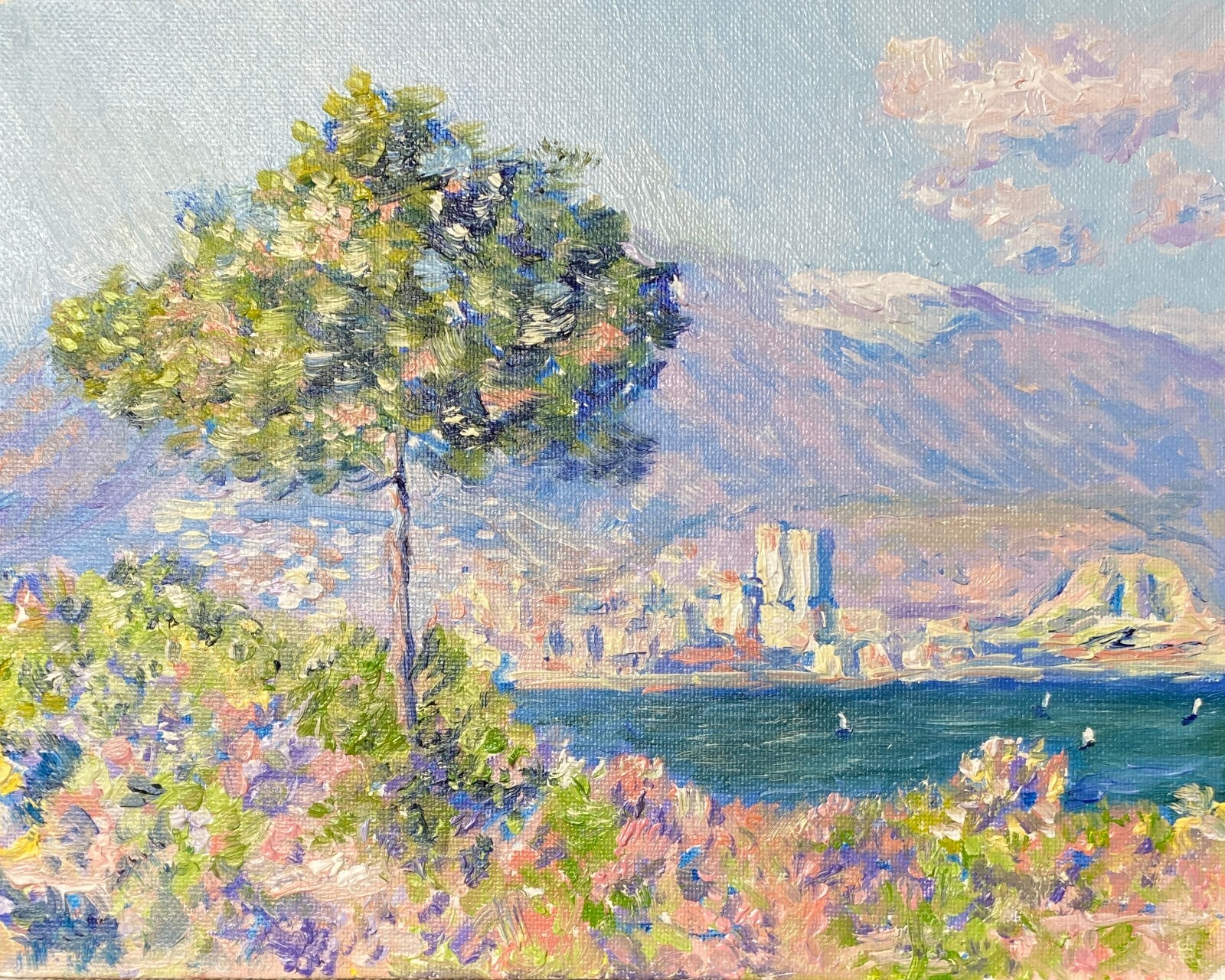 Beautiful Oil painting. Landscape. Original. Signed by Artist. Impressionism art