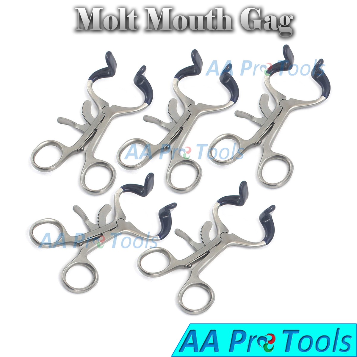 Molt Mouth Gag Blue 4.5" - Strumento Chirurgico Dentale In Acciaio Inox - AA Pro - Foto 5