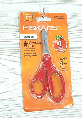 NEW Fiskars Red Kids Scissors Safety-Edge Blades Blunt Tip Ages 4+