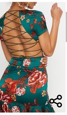 PLT Green MIDI Dress Lace Up- only worn once