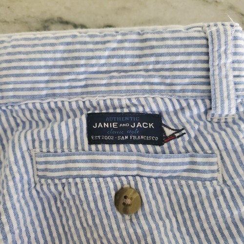 Janie and Jack Boys Cotton Striped Seersucker Sailboat Pants Size 6 - Picture 11 of 12