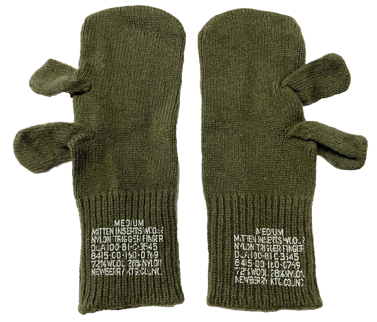 USGI Cold Weather Trigger Finger Mittens w Inserts Lanyard M1965