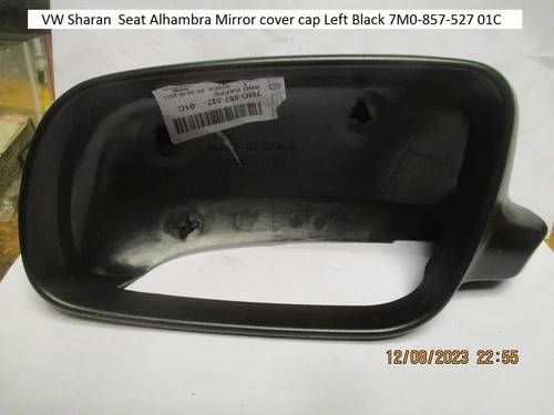 VW Sharan  Seat Alhambra Mirror cover cap Left Black 7M0-857-527 01C