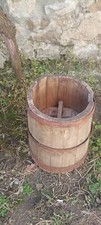 OLD PRIMITIVE BUTTER CHURN WITH HAND CRANK AND LARGE WOODEN PADDLE S