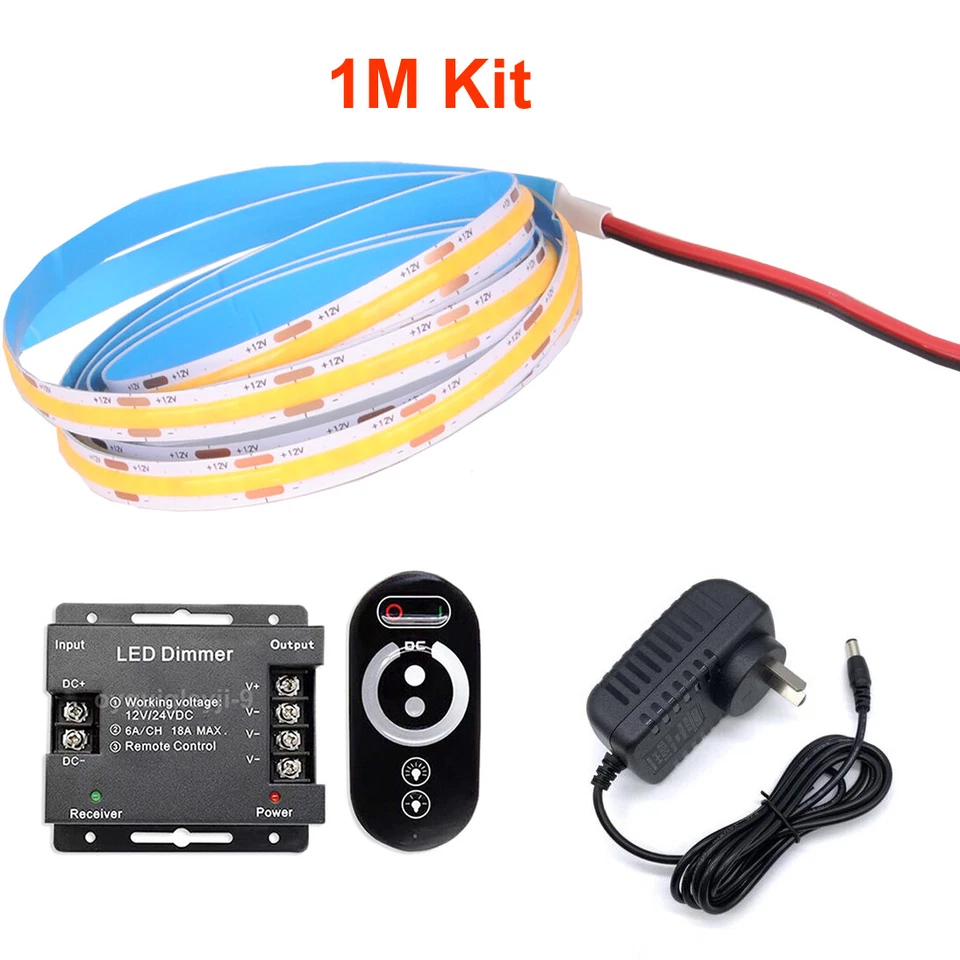 5M 20M FOB COB LED Strip Lights High Density Flexible Diode Tap Remote Dimmable - image 2 of 4