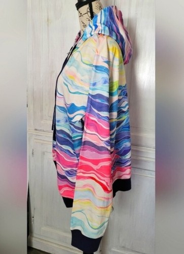 Erin Condren Layers Sweatshirt Hoodie Wavy Rainbow Outdoor Activewear XL NEW - Picture 8 of 12