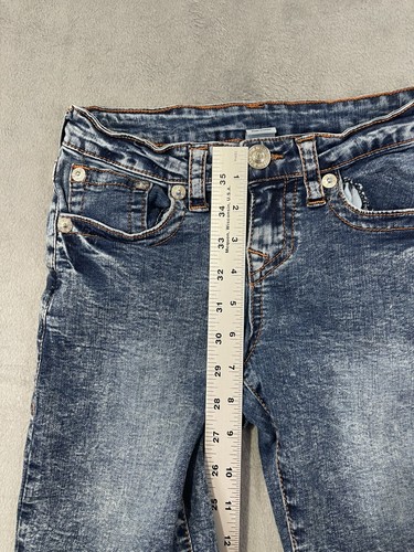 True Religion Shorts Girls 8 Blue Medium Wash Denim Cutoff Flap Pockets - Picture 5 of 10