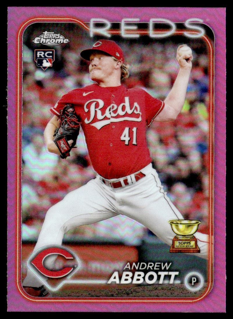 2024 Topps Chrome Pink Refractor Andrew Abbott Cincinnati Reds #154