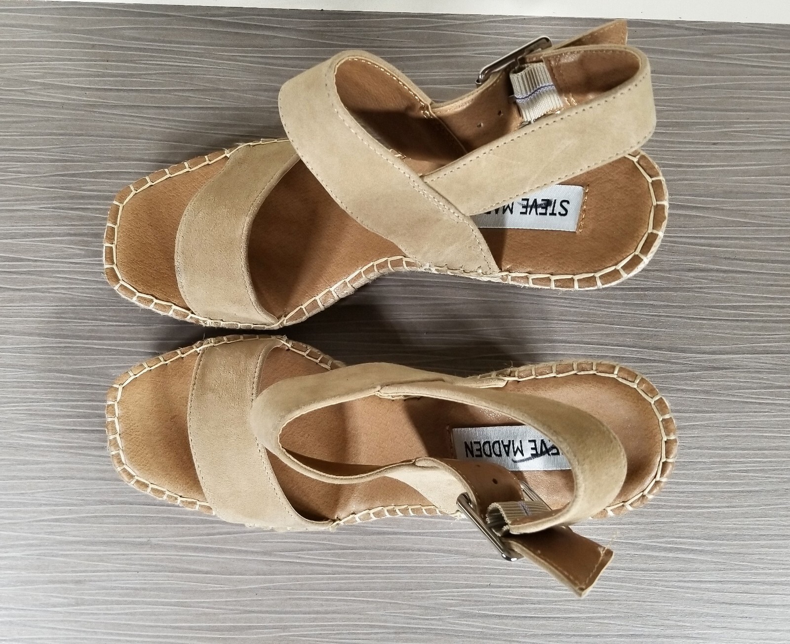 Steve Madden Uri Espadrille Wedge Sandal, Tan Suede, … Gem
