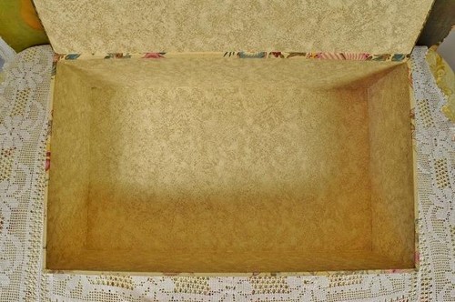 Fantastische RIESIGE antike französische Textil-überzogene Boudoir-Box, Printemps PARIS - Bild 8 von 12