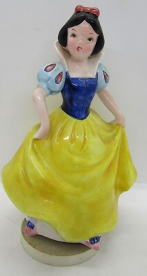 Vintage Schmid Walt Disney Snow White Rotating Music Box Figure Hand Painted