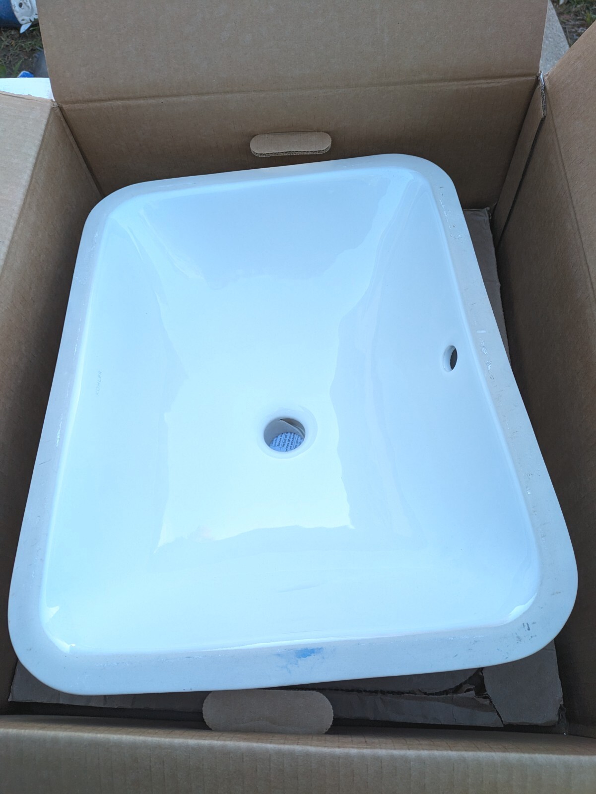 KOHLER Caxton Rectangular Undermount Bathroom Sink White K20000