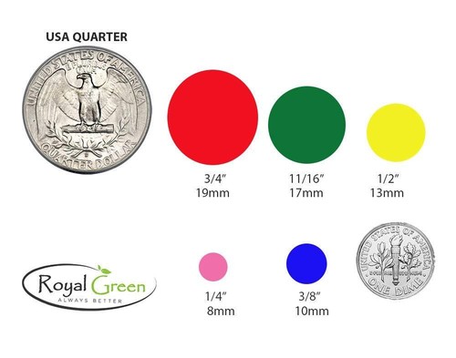 Round Stickers 19mm Color Coding Labels 3/4 Inch Neon Green Garage Sale 1040 Pcs - Picture 2 of 31